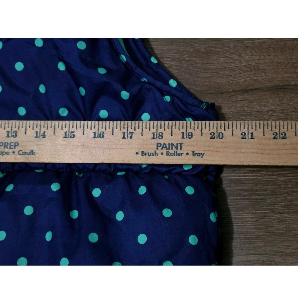 Old Navy Girls Navy Teal Polka‎ Dot Puffer Vest Size XXL 16